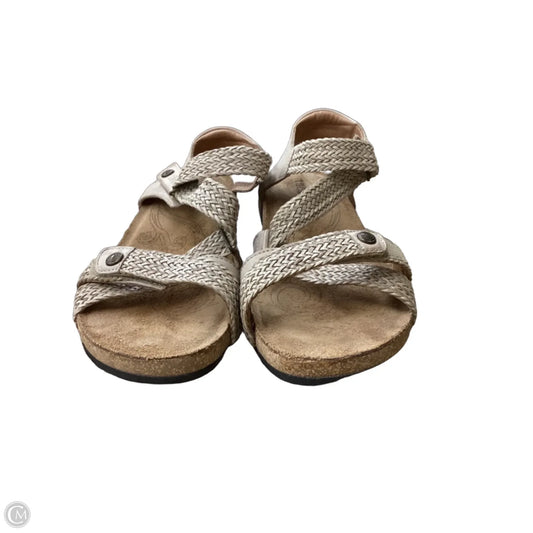 Sandals Heels Wedge By Taos In Beige, Size: 6.5