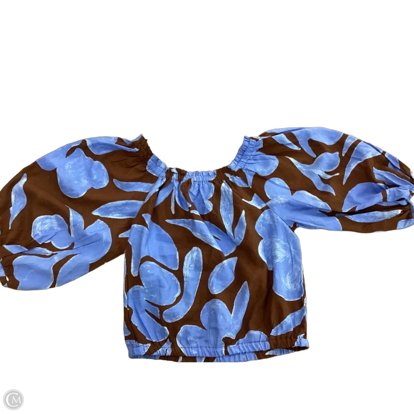 Top Short Sleeve By Rachel Zoe In Blue & Brown, Size: S