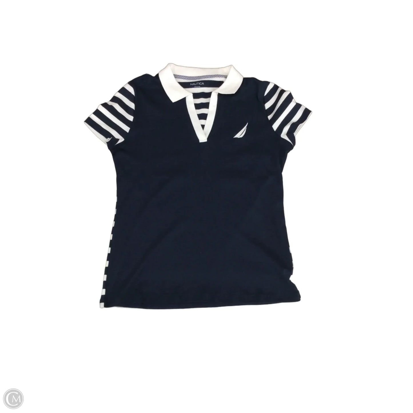 Top Short Sleeve By Nautica In Navy, Size: L