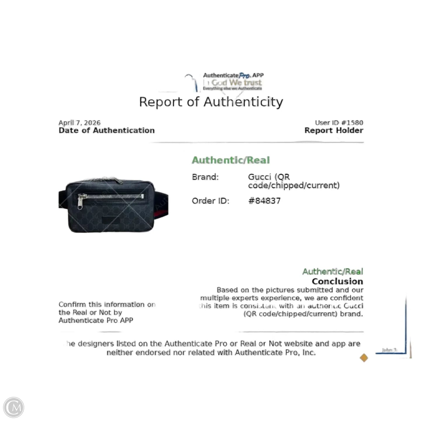 Belt Bag Luxury Designer By Gucci, Size: Medium