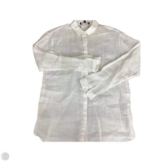 Blouse Designer By Lafayette 148 In Cream, Size: S