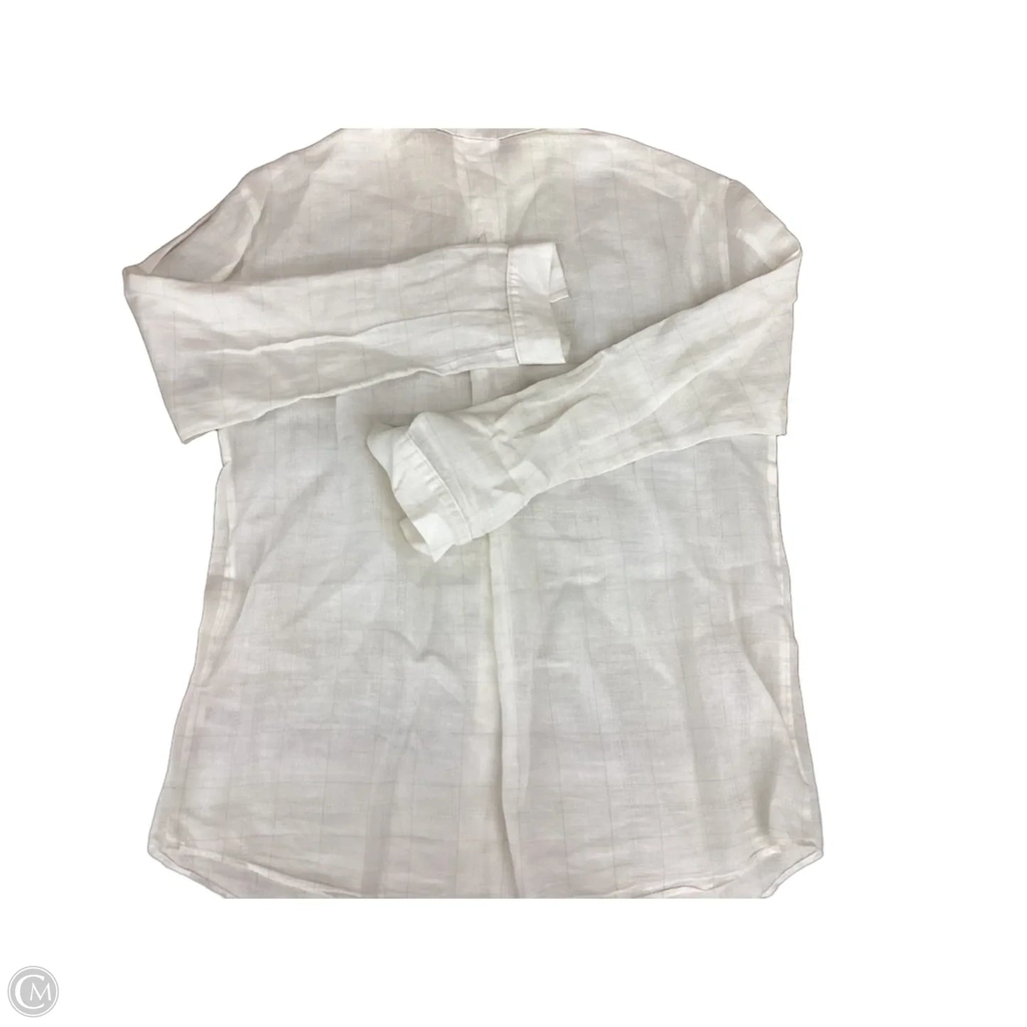 Blouse Designer By Lafayette 148 In Cream, Size: S
