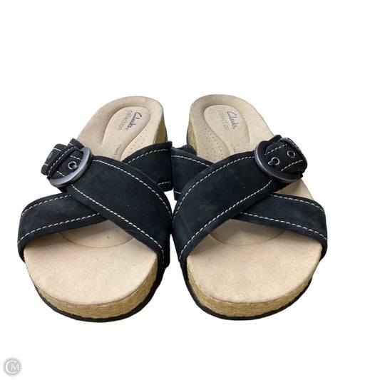 Sandals Flats By Clarks In Black, Size: 8