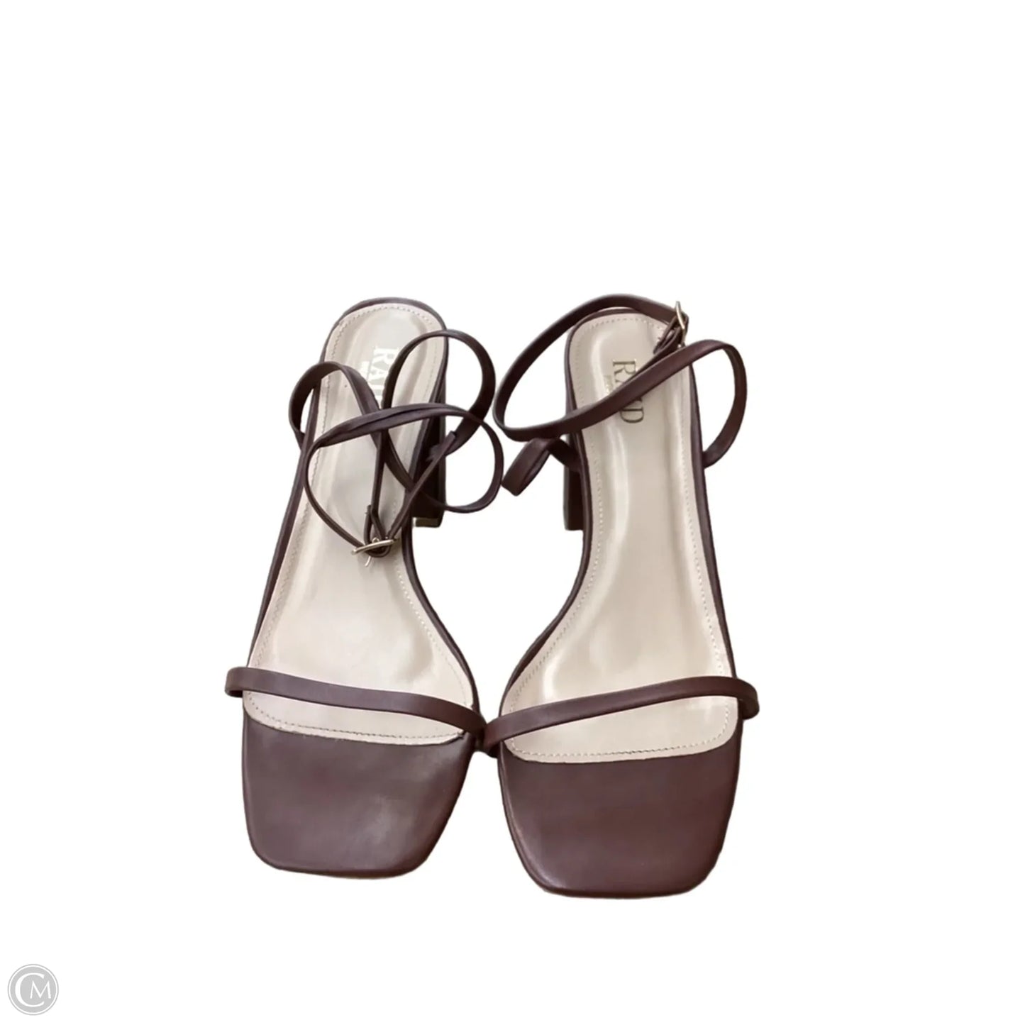 Sandals Heels Block By Clothes Mentor In Brown, Size: 8