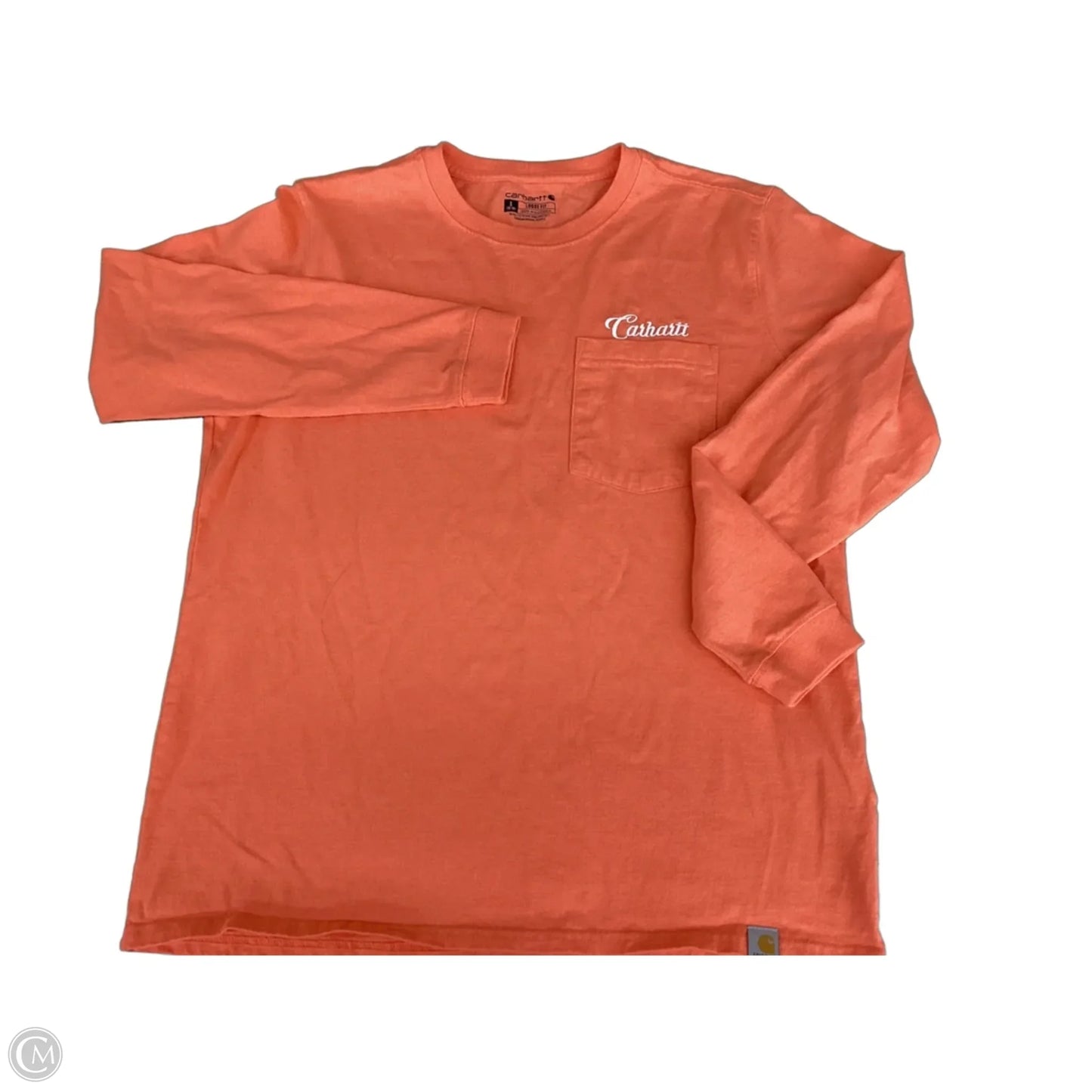 Top Long Sleeve Basic By Carhartt In Orange, Size: L
