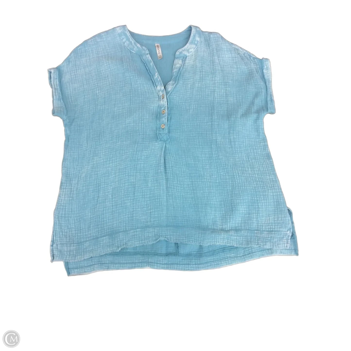 Top Short Sleeve By Zenana In Teal, Size: Xl