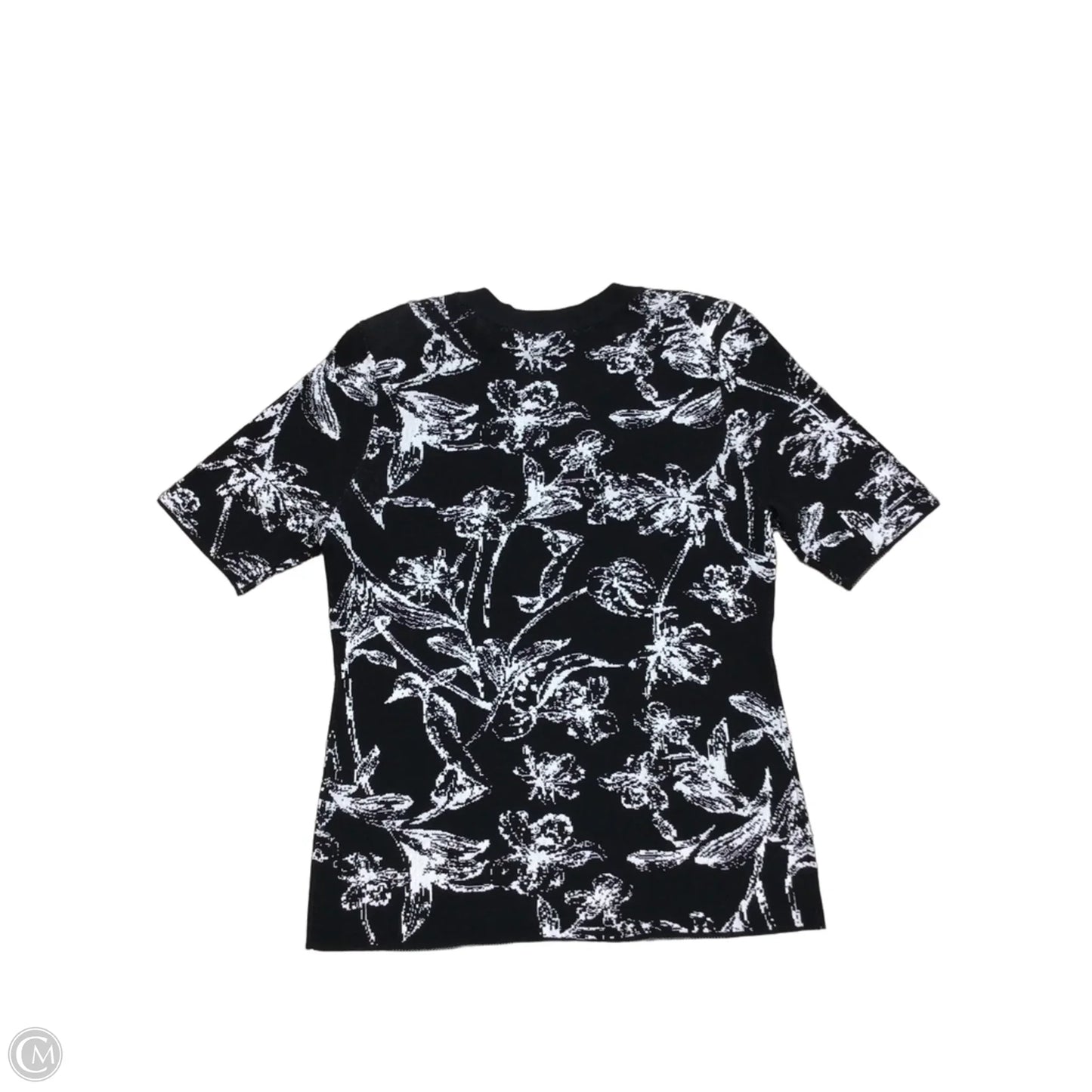Sweater Short Sleeve By White House Black Market In Black & White, Size: L