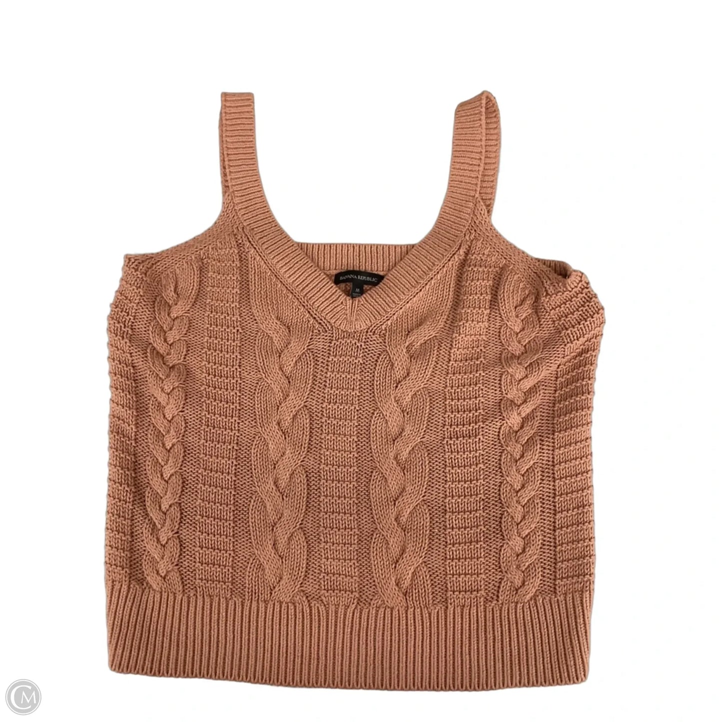 Sweater Short Sleeve By Banana Republic In Peach, Size: M