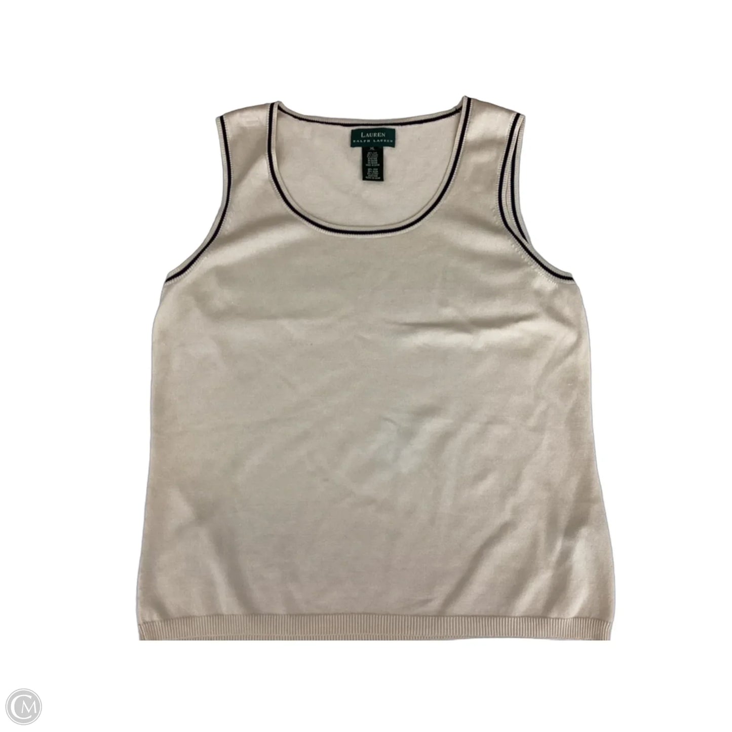 Vest Sweater By Lauren By Ralph Lauren In Cream, Size: Xl