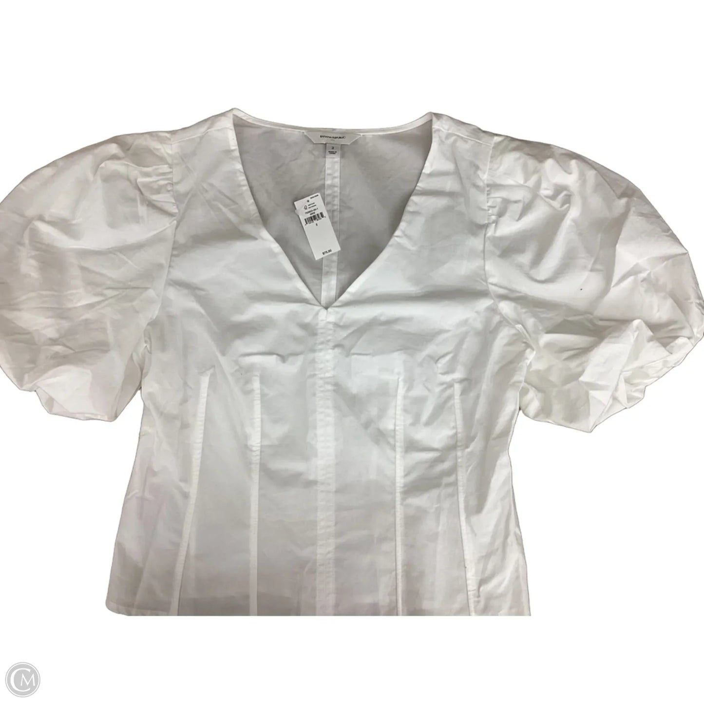 Top Short Sleeve By Banana Republic In White, Size: Xs