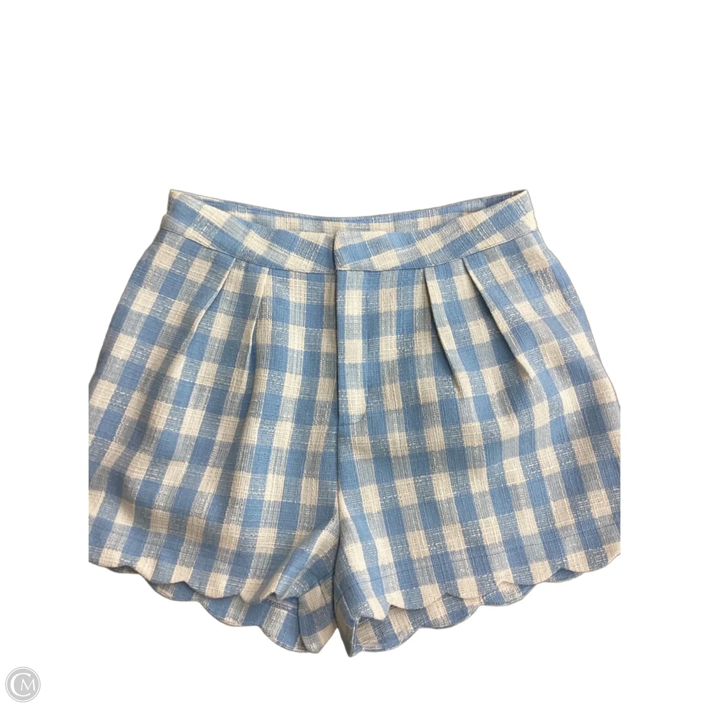Shorts By Day + Moon In Checkered Pattern, Size: L