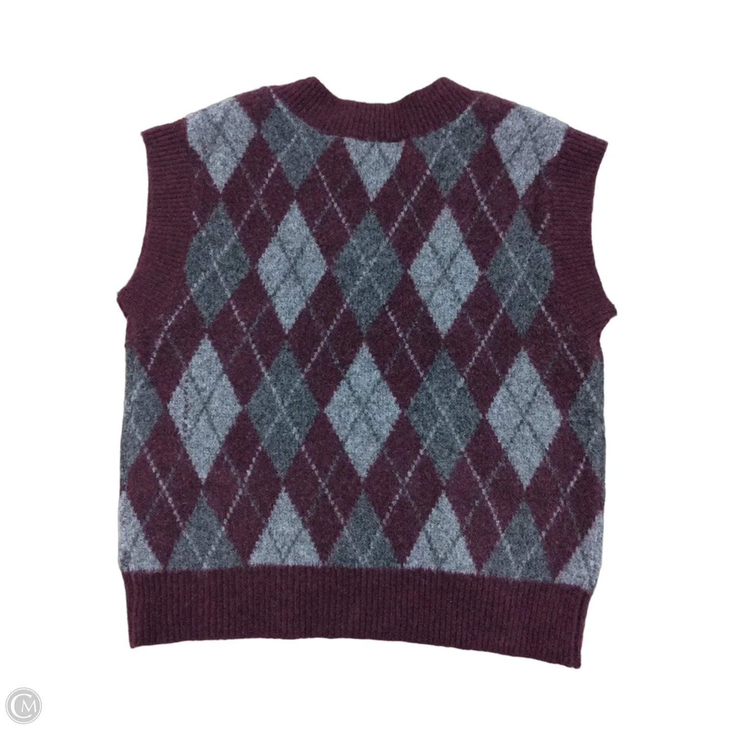 Vest Sweater By Workshop In Grey & Purple, Size: S