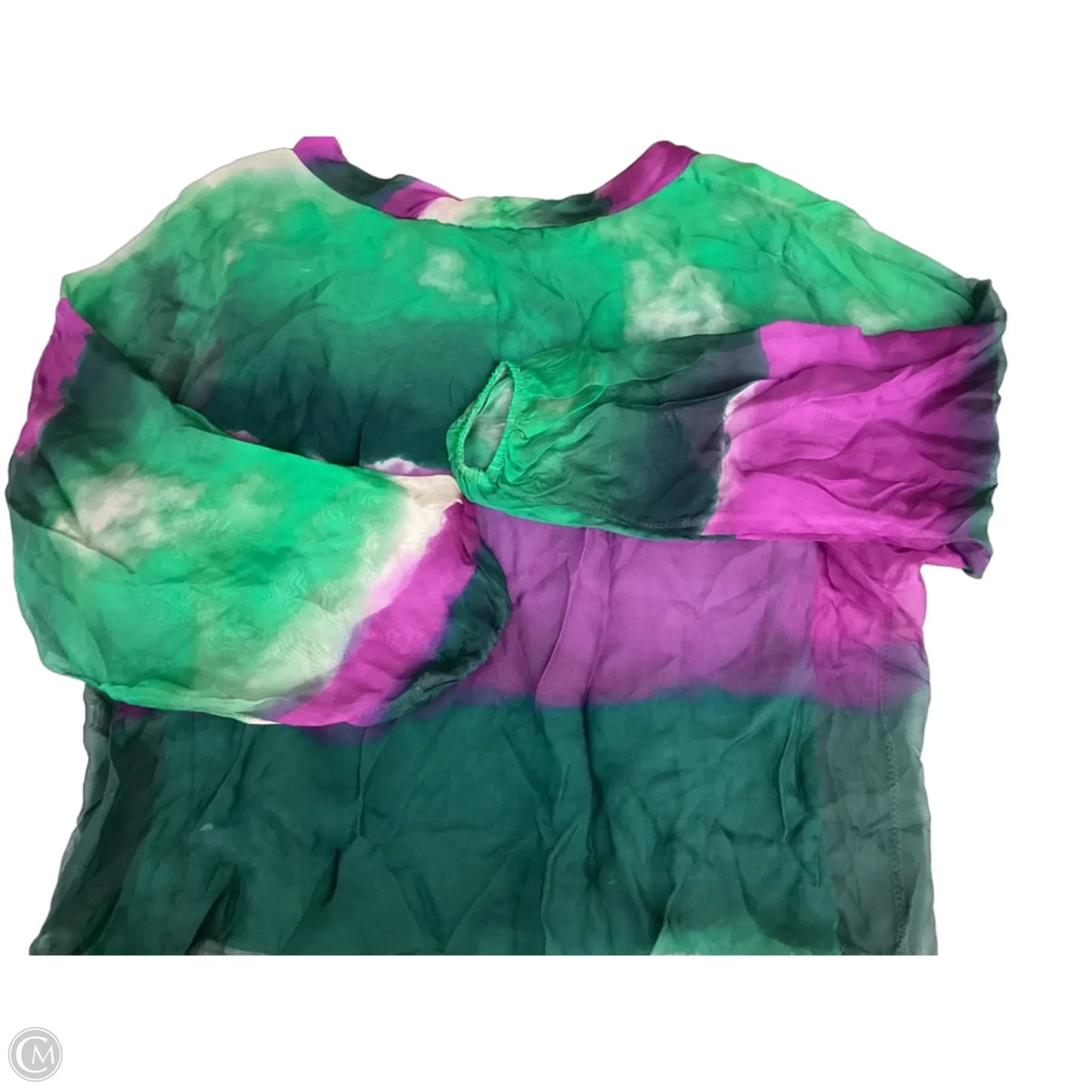 Blouse Long Sleeve By Clothes Mentor In Green & Purple, Size: M