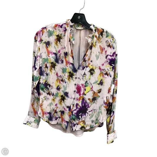 Blouse Long Sleeve By Pilcro In Multi-colored, Size: Xs