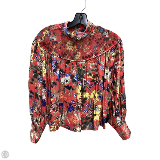 Blouse Long Sleeve By French Connection In Floral Print, Size: Xs