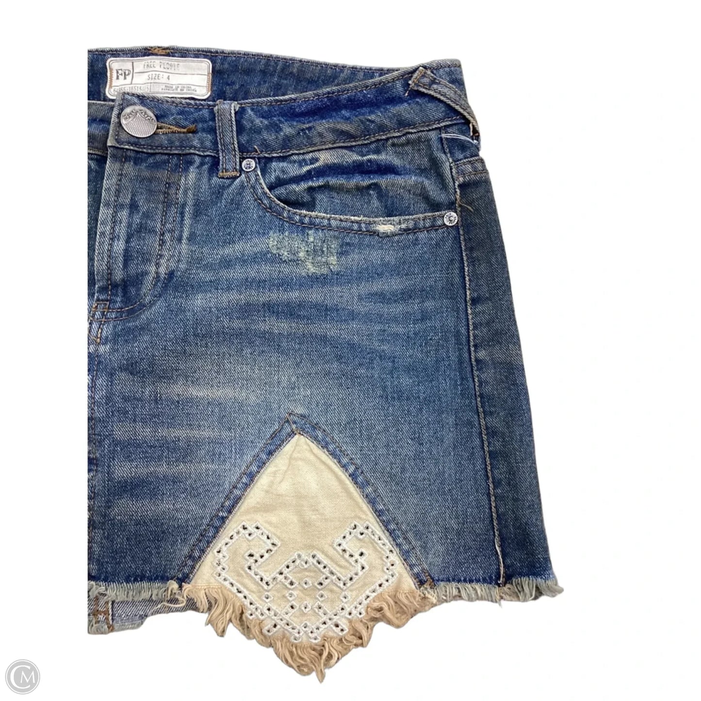 Skirt Mini & Short By Free People In Blue Denim, Size: 4