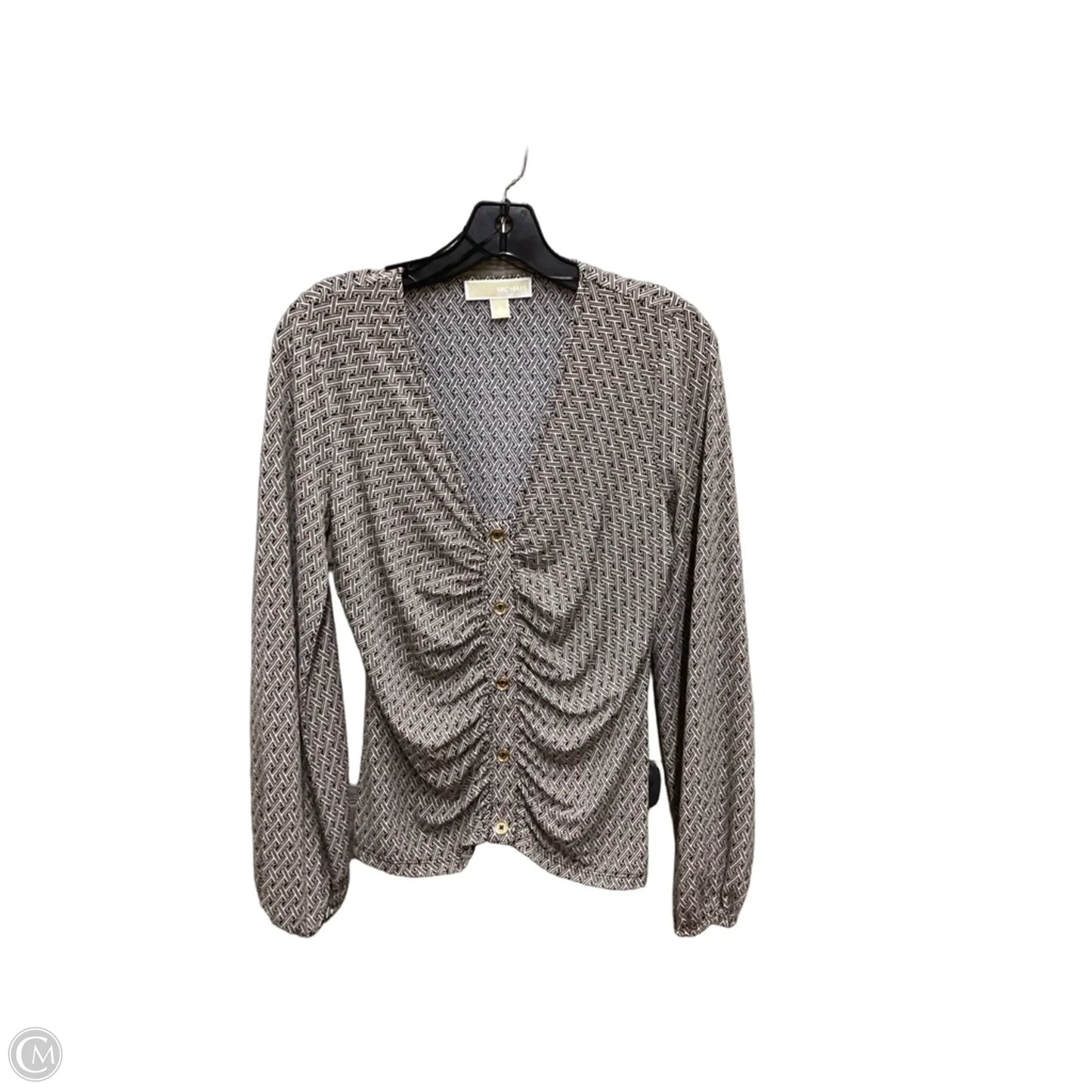 Top Long Sleeve By Michael By Michael Kors In Black & Brown, Size: S