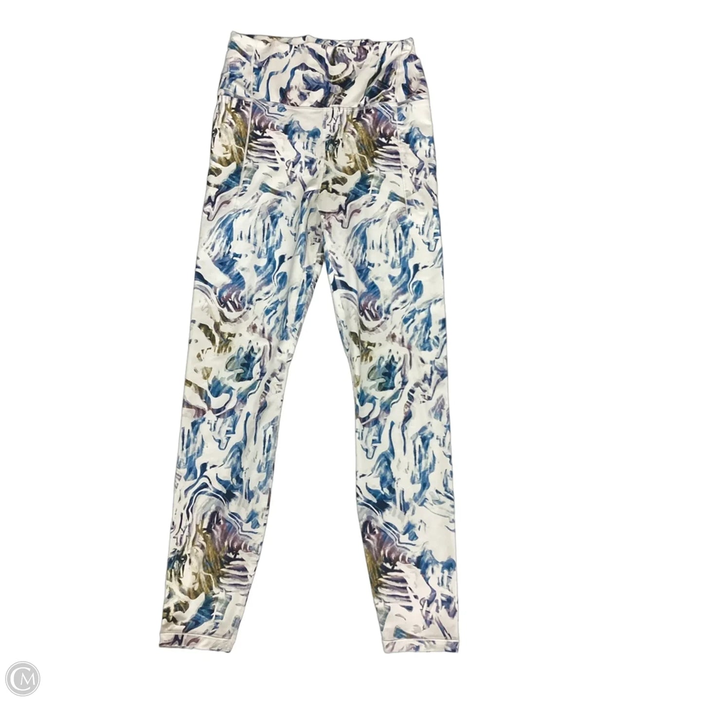 Athletic Leggings By Calia In Blue & Cream, Size: M