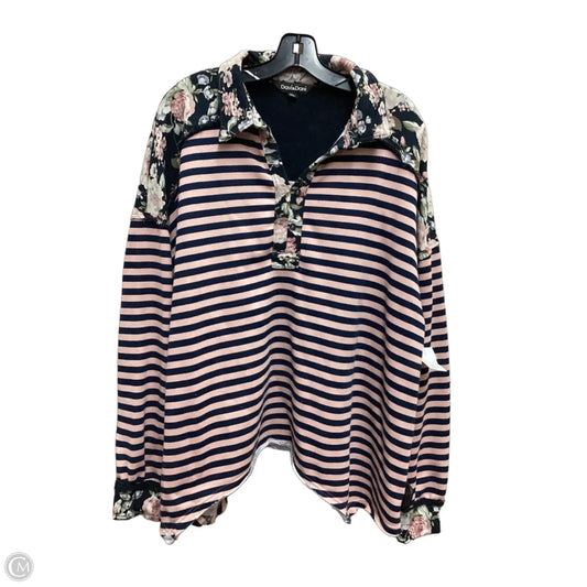 Sweatshirt Collar By Davi & Dani In Blue & Pink, Size: 2x