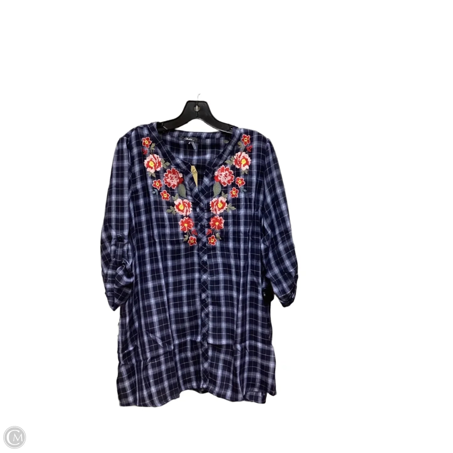 Top Long Sleeve By Andree By Unit In Navy, Size: L