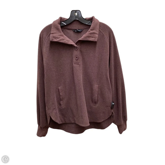Top Long Sleeve By Rae Mode In Maroon, Size: S