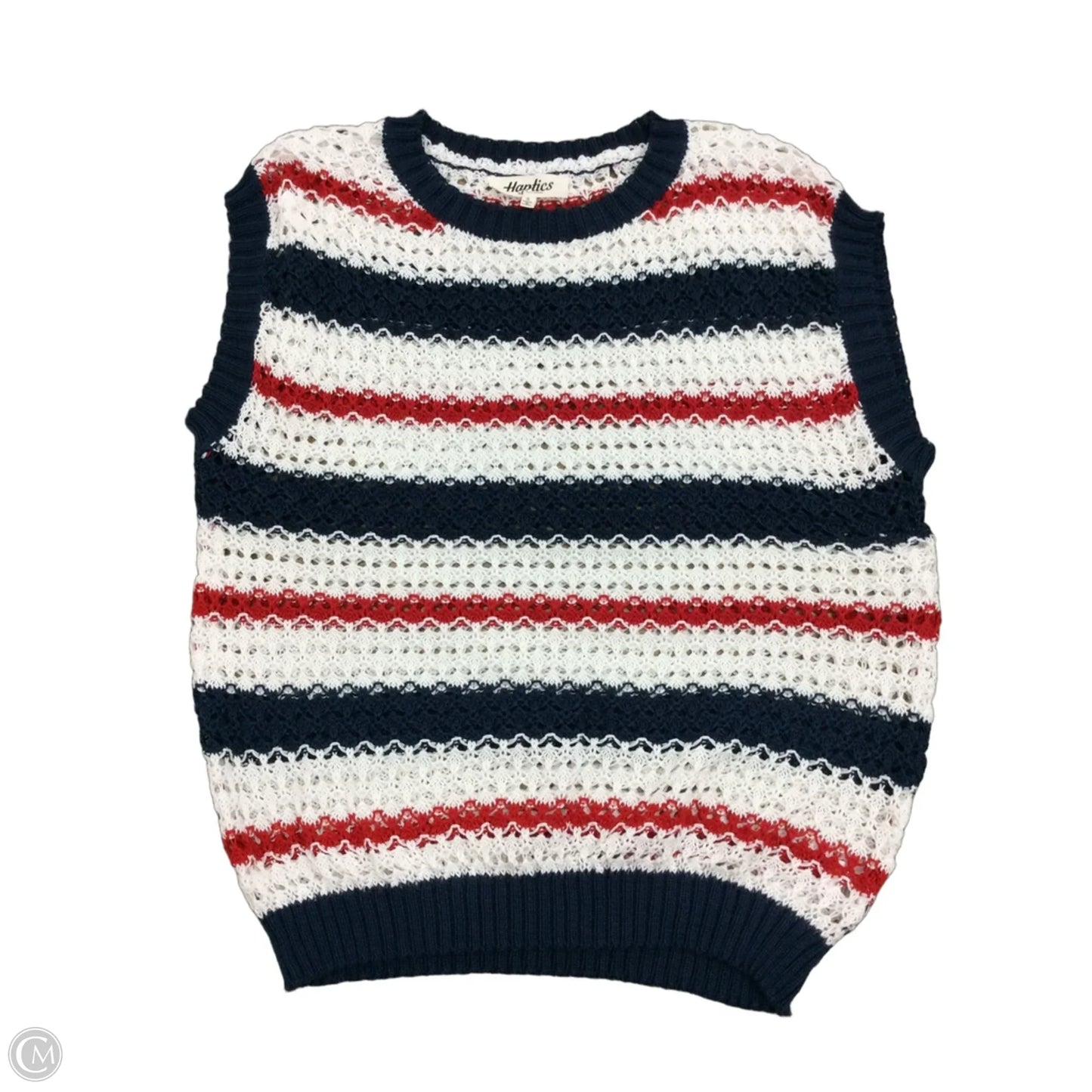 Top Sleeveless By Haptics In Blue & Red & White, Size: S