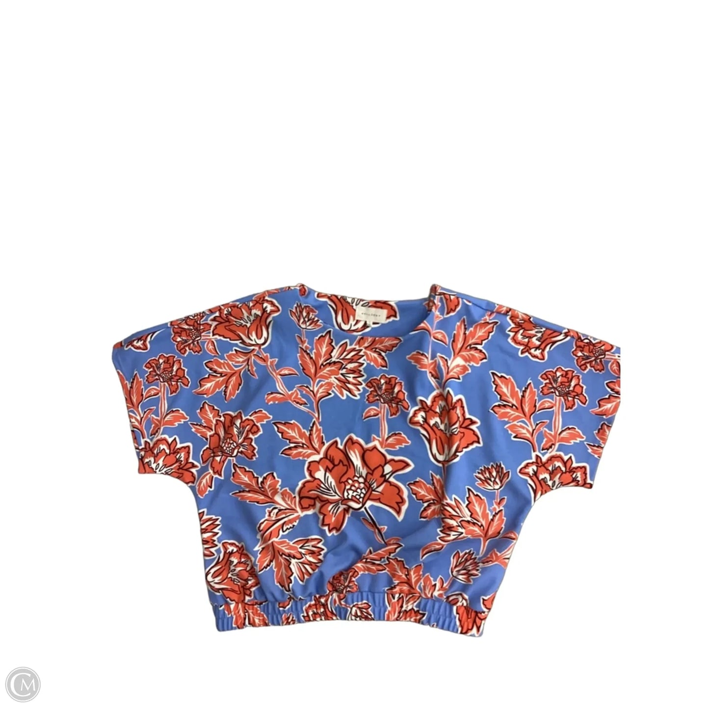 Top Short Sleeve By Melloday In Blue & Orange, Size: L
