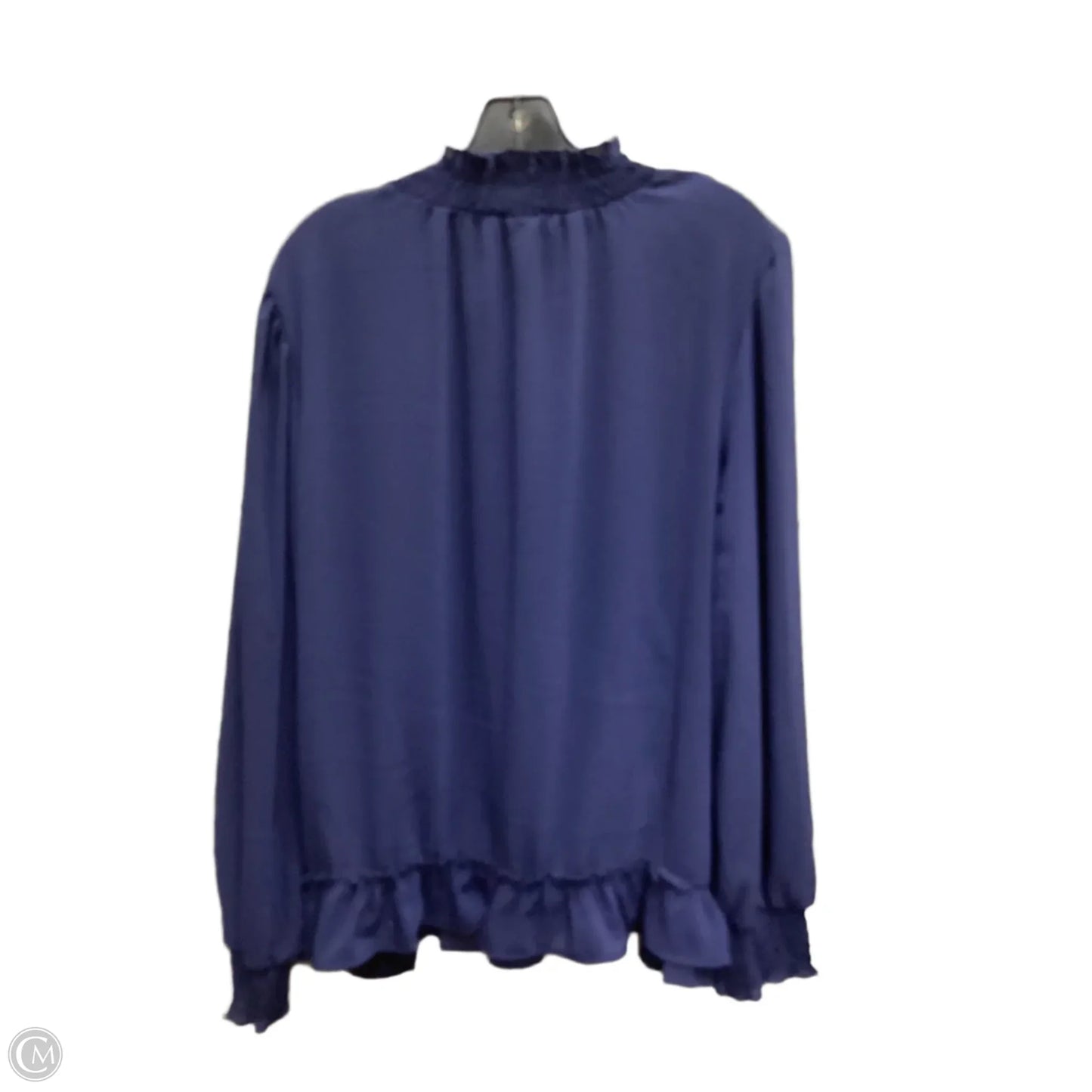 Blouse Long Sleeve By Torrid In Navy, Size: 2x