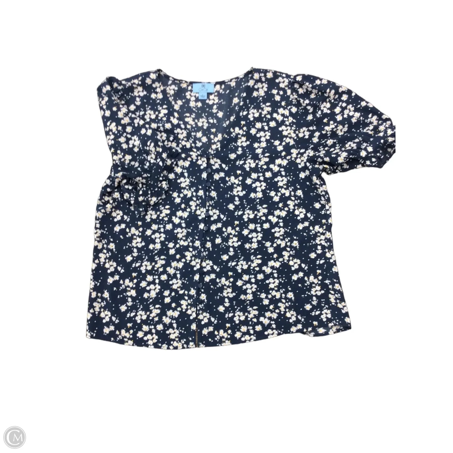 Top Short Sleeve By Cece In Floral Print, Size: L