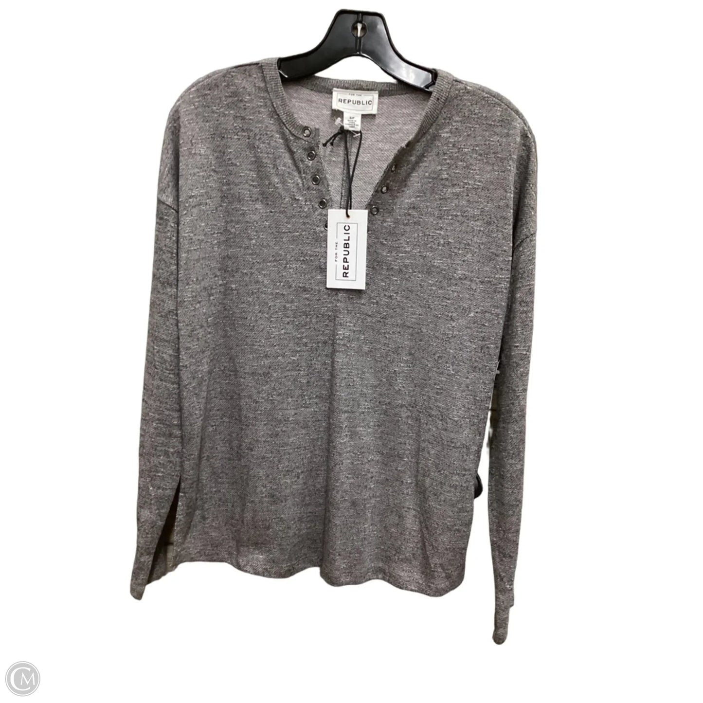 Top Long Sleeve Basic By Clothes Mentor In Grey, Size: S