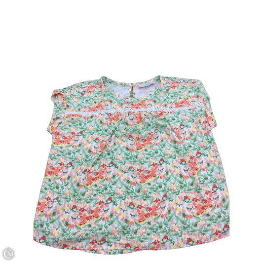Top Short Sleeve By Loft In Floral Print, Size: L