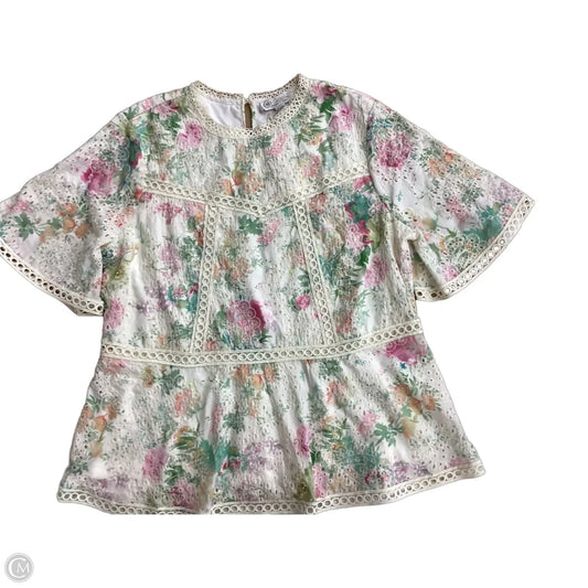 Top Short Sleeve By Cato In Floral Print, Size: L