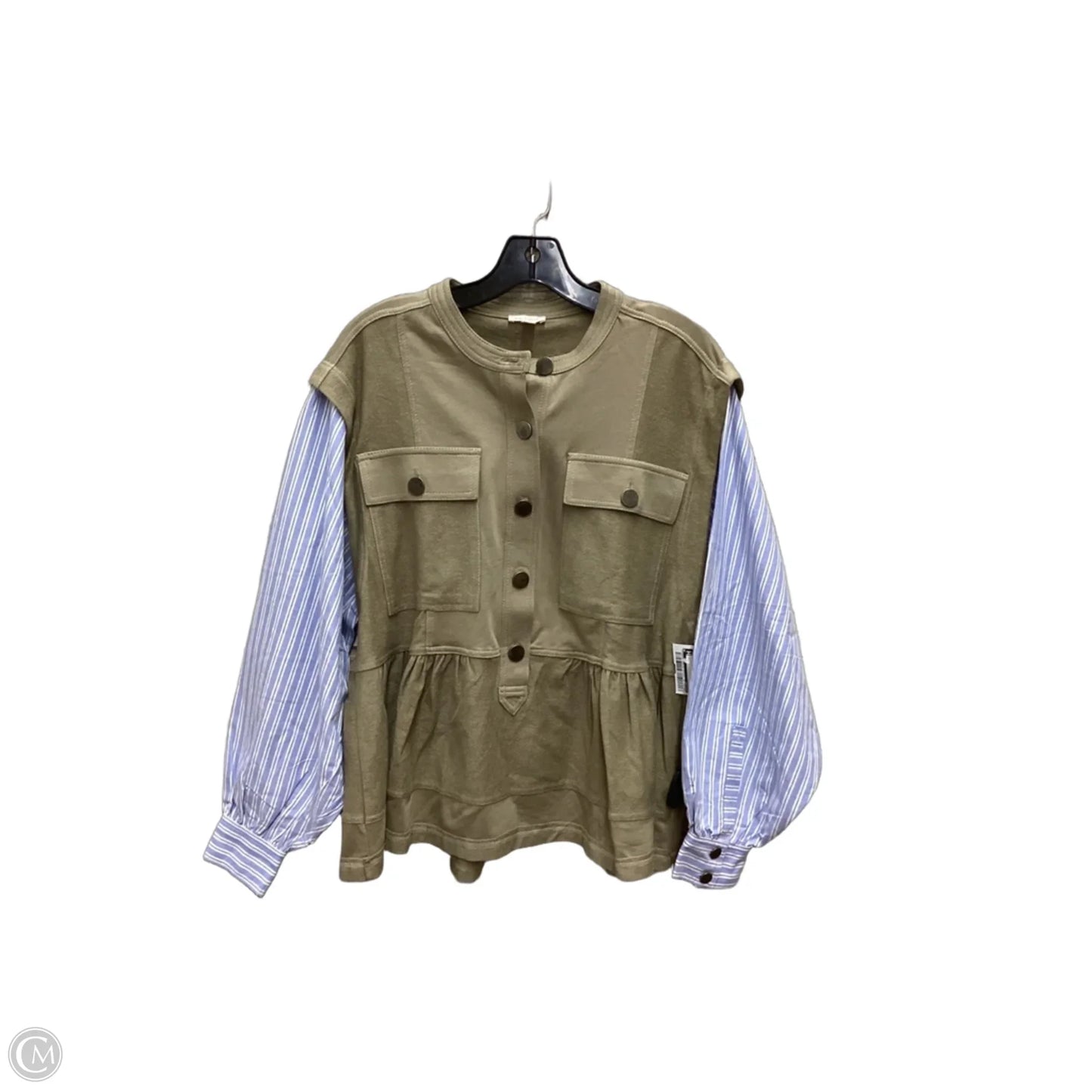 Top Long Sleeve By Pilcro In Blue & Green, Size: Xxs