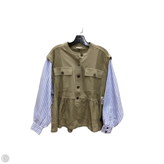 Top Long Sleeve By Pilcro In Blue & Green, Size: Xxs