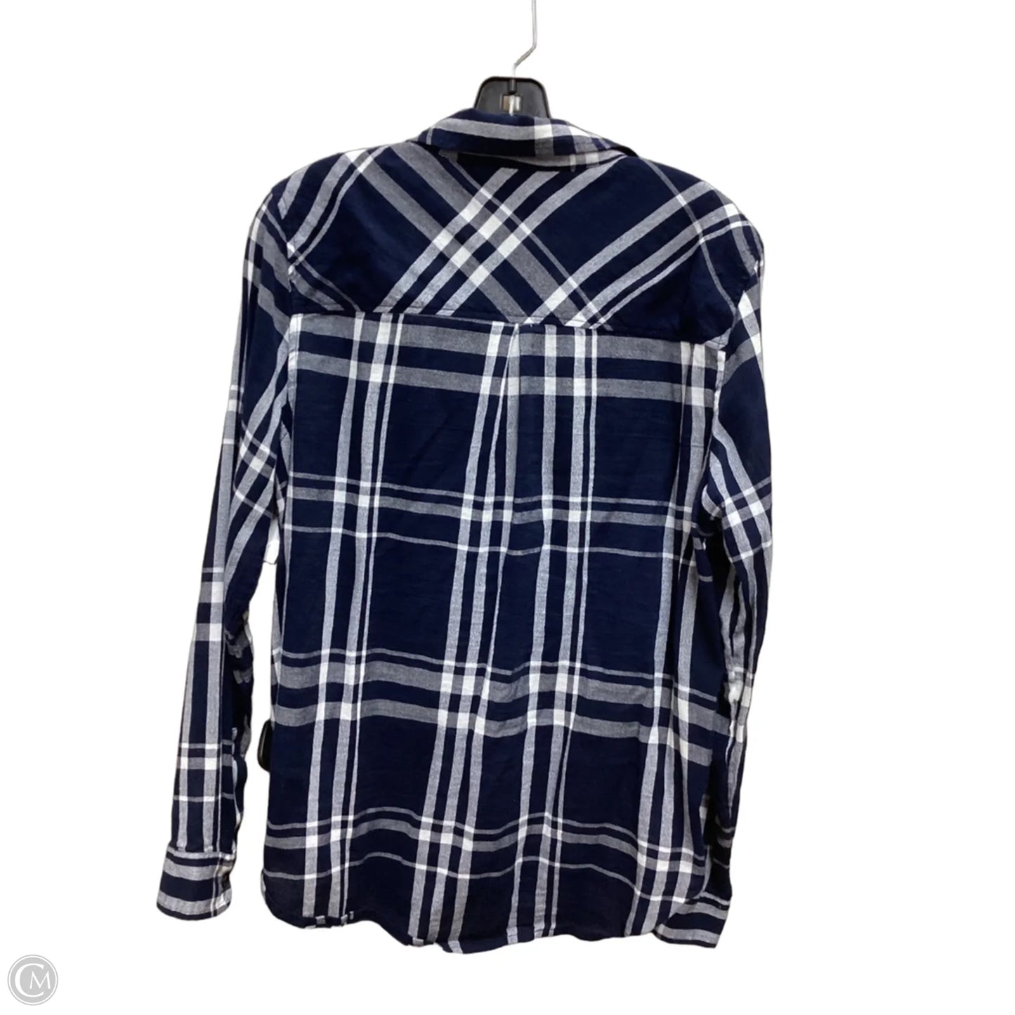 Top Long Sleeve By Lucky Brand In Blue & White, Size: M