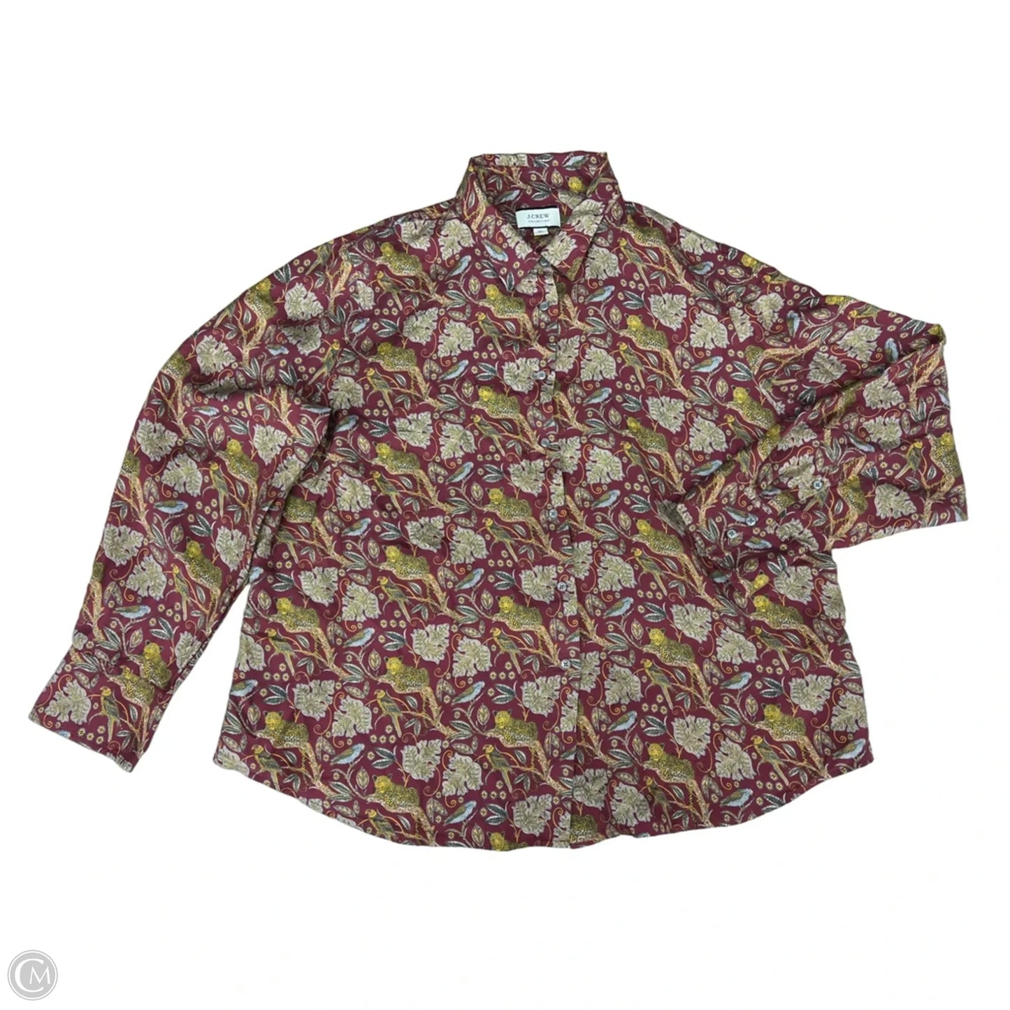 Blouse Long Sleeve By J. Crew In Maroon, Size: 20