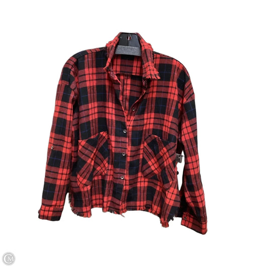 Top Long Sleeve By Hyfve In Plaid Pattern, Size: S