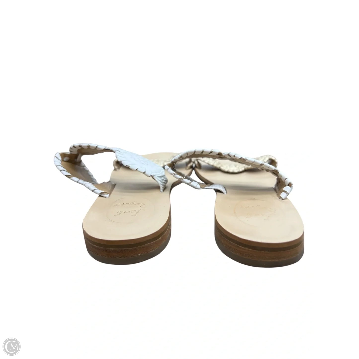 Sandals Flip Flops By Jack Rogers In Gold & White, Size: 8