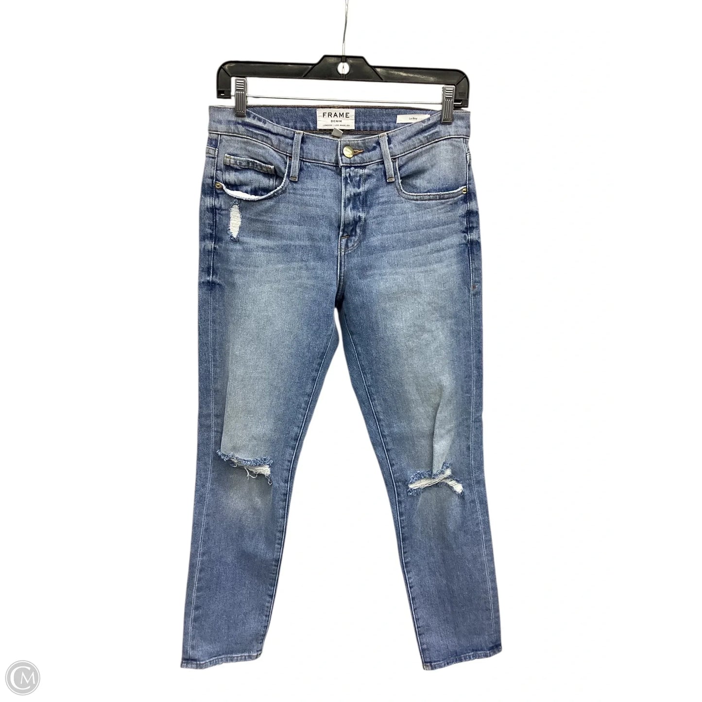 Jeans Boyfriend By Frame In Blue Denim, Size: 4