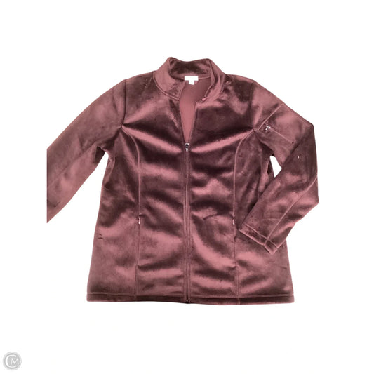 Jacket Fleece By J. Jill In Maroon, Size: M