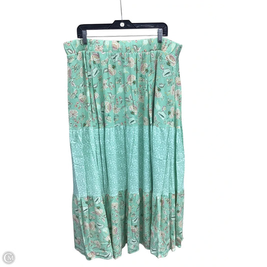 Skirt Maxi By Torrid In Green, Size: 2x