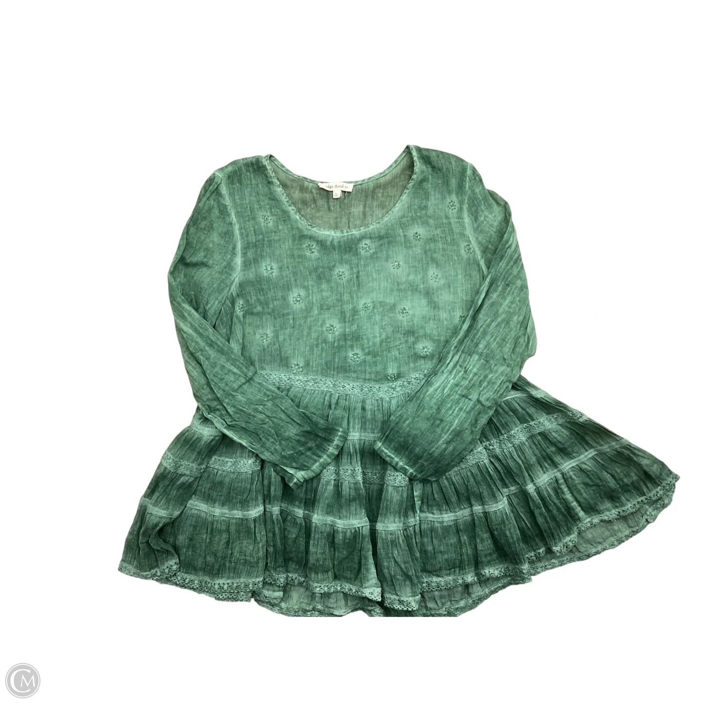 Top Long Sleeve By Indigo Thread In Green, Size: Xl