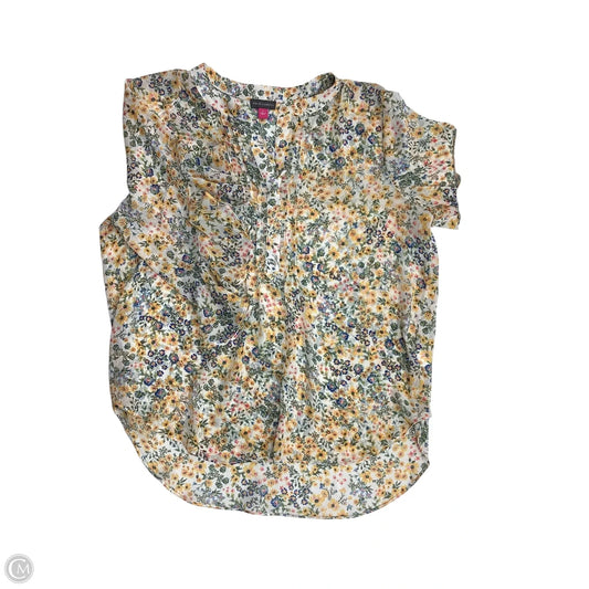 Blouse 3/4 Sleeve By Vince Camuto In Floral Print, Size: L
