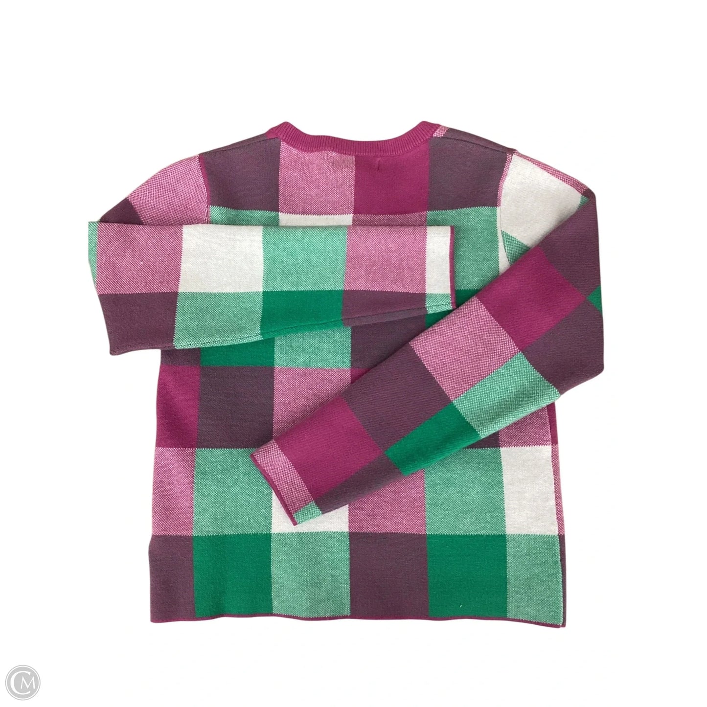 Sweater Cardigan By Cynthia Rowley In Green & Pink, Size: Xs