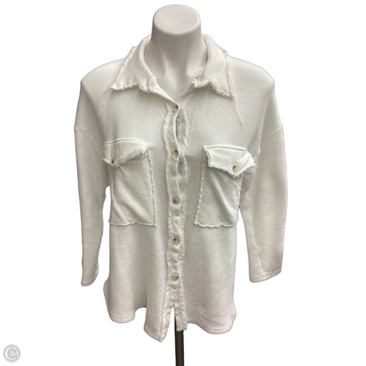 Top Long Sleeve By Bucketlist In White, Size: S