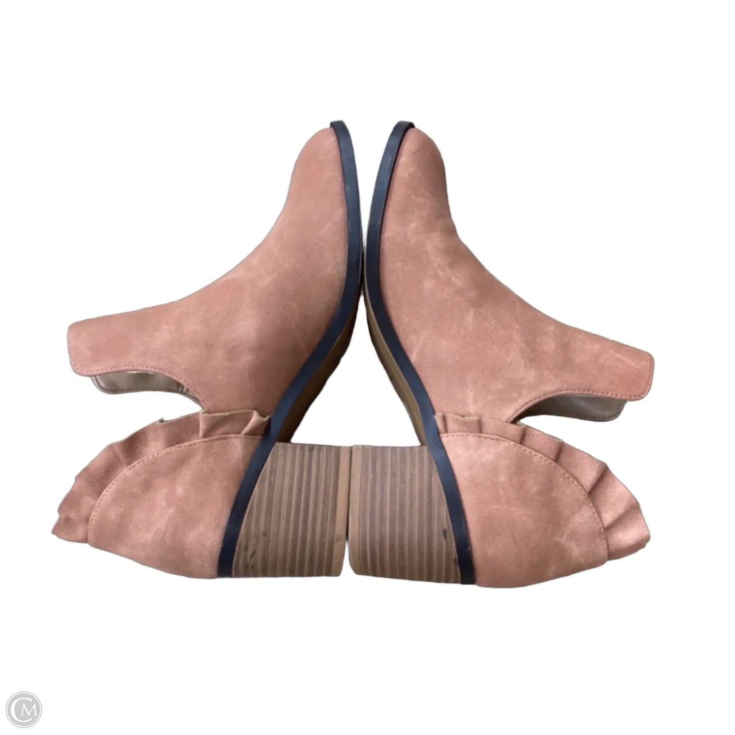 Boots Ankle Heels By Clothes Mentor In Orange, Size: 7.5