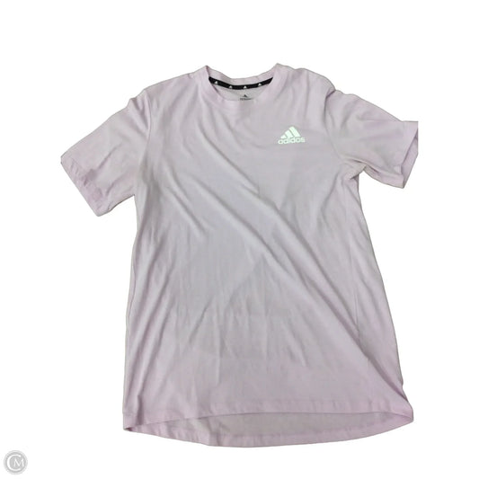 Athletic Top Short Sleeve By Adidas In Pink, Size: M