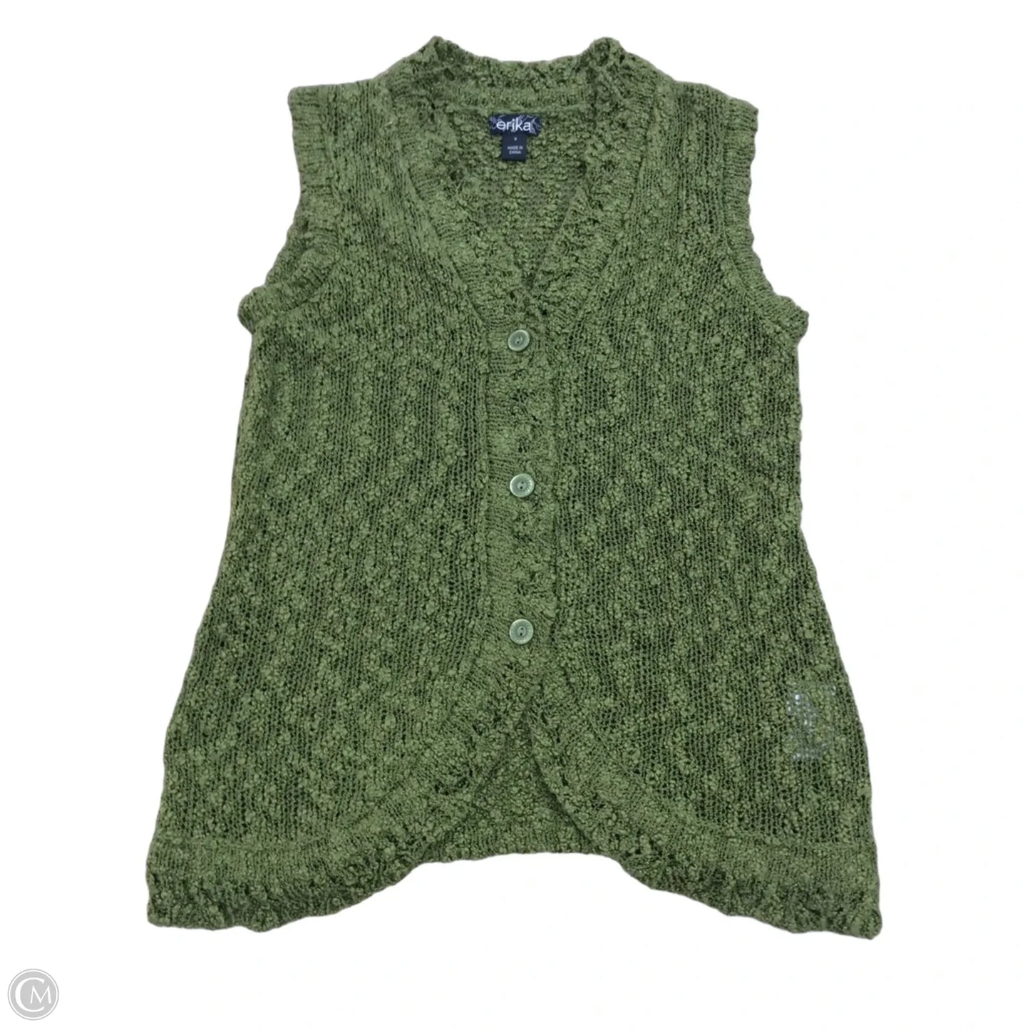 Vest Sweater By Clothes Mentor In Green, Size: S
