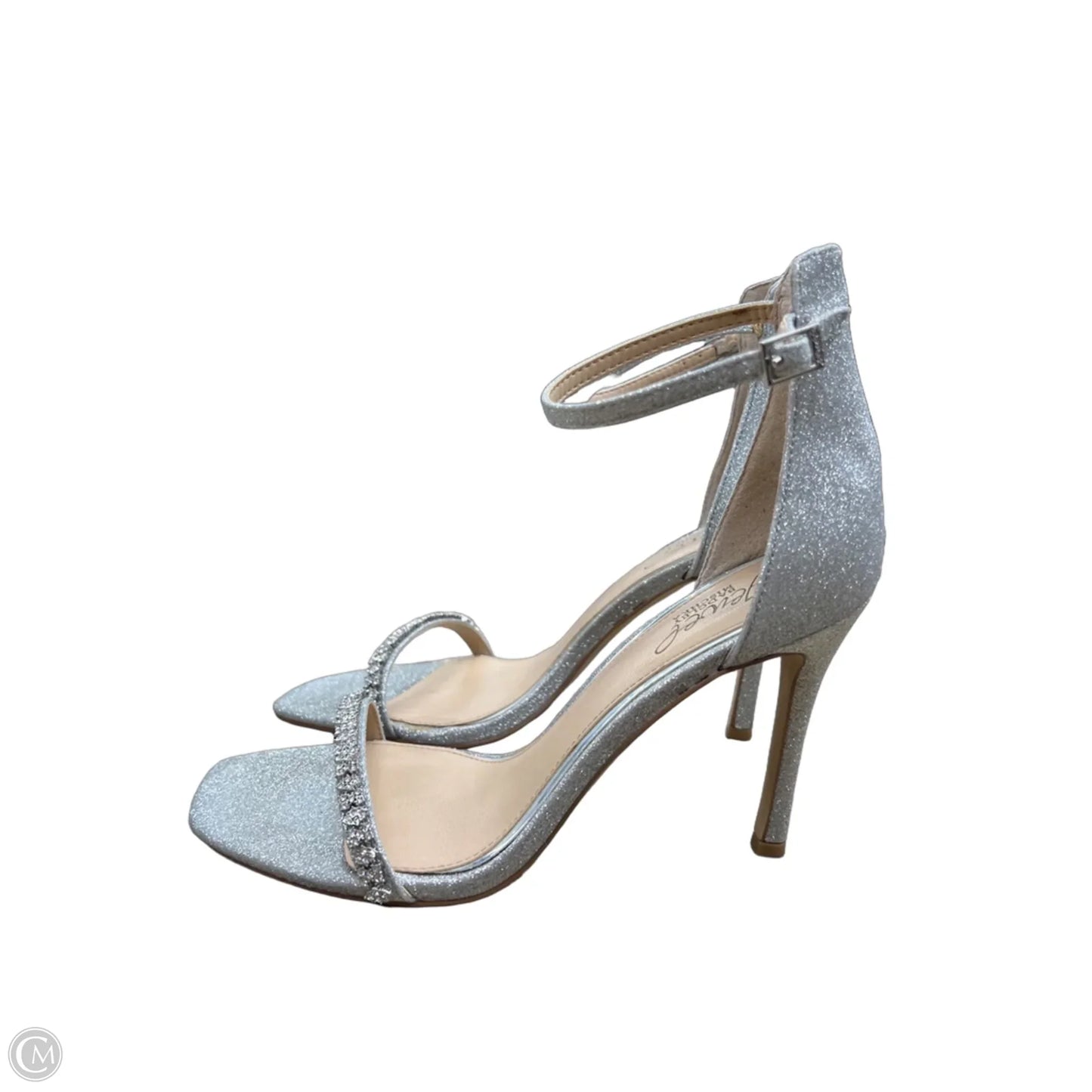 Shoes Heels Stiletto By Badgley Mischka In Silver, Size: 8.5