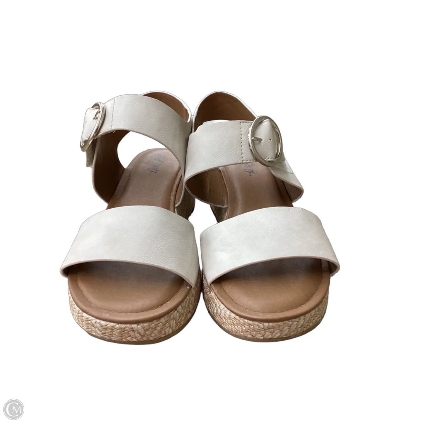 Sandals Heels Wedge By Sofft In Beige, Size: 9